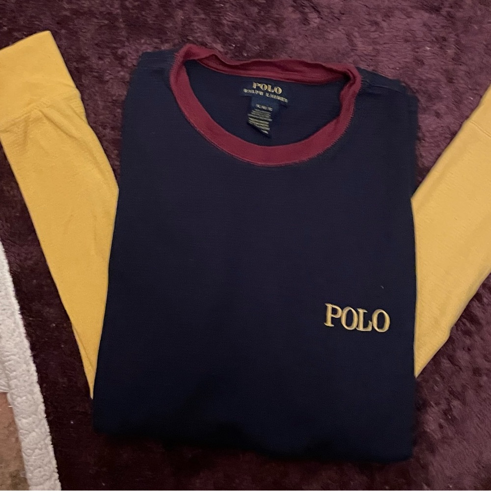 Youth Boys- Medium Ralph Lauren Polo long sleeve Henley style.